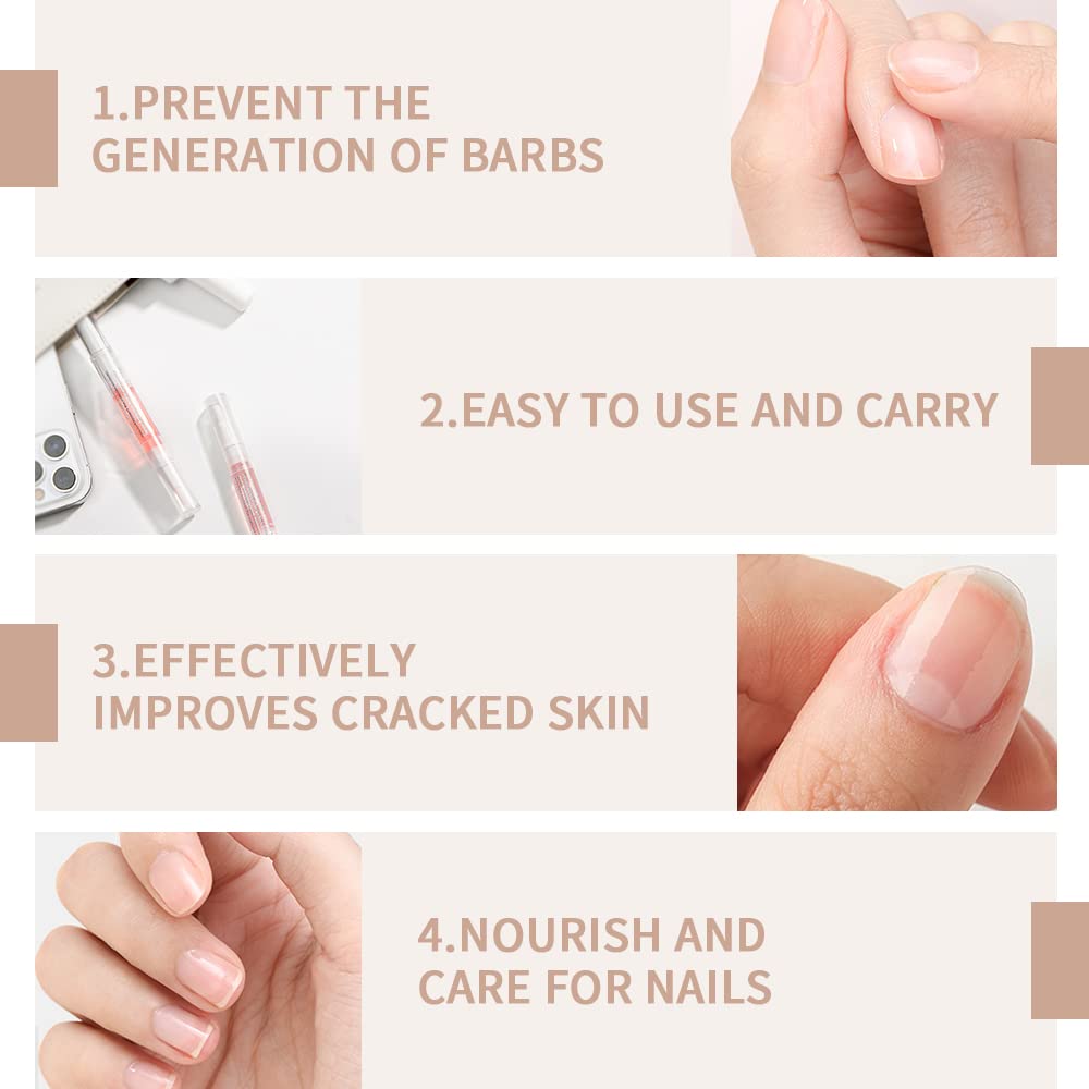 6Pcs Nail Cuticle Oils Nail Nutrition Oil Pen Nail Nourishment Pens 6 Smell Cuticle Revitalizer for Agnail Nourish Skin Nail Care (6pcs)
