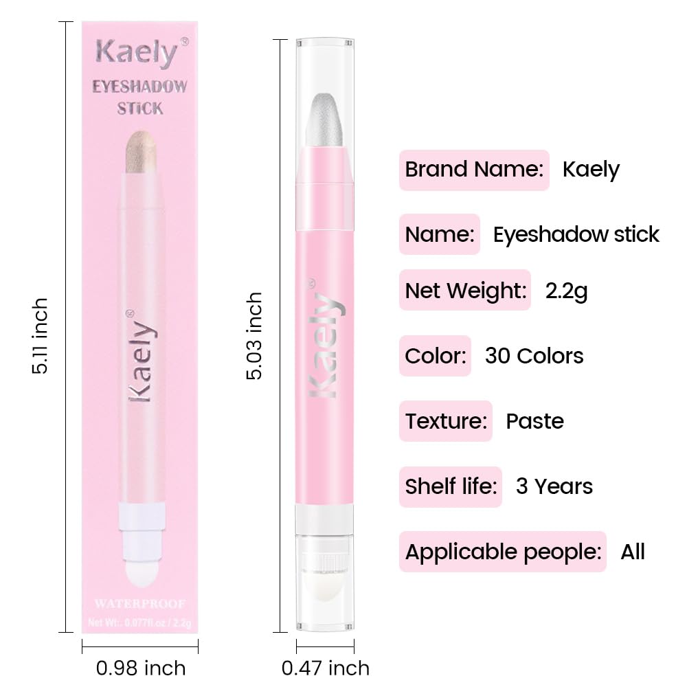 evpct 2Pcs Cream Eye Shadow Brightener Sticks Set for Eyes Waterproof, Dazzling Grey & Silver Shimmer Cream Eyeshadow Applicator Stick Long Lasting Pigmented Eye Makeup sombras en crema para ojos 2+16