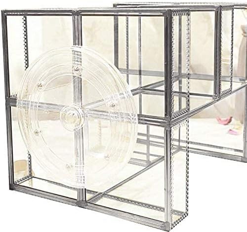 Hersoo 360 Degree Rotation Cosmetic Organizer -Premium Makeup Storage with Spin Base,Antique Countertop Cosmetic Storage,Large Capacity,Beauty Display for Countertop,Vanity or Bathroom (silver)