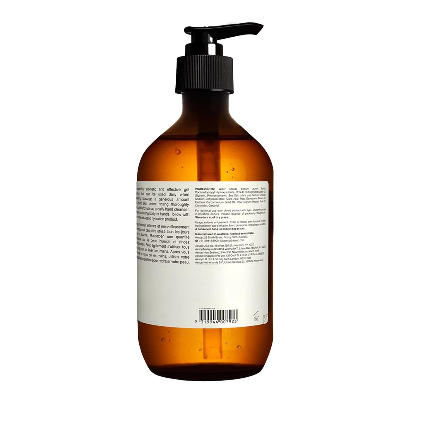 Aesop A Rose By Any Other Name Body Cleanser | Gentle Body Cleanser with Rose Petal Oil & Skin-Softening Botanicals | 16.9 oz / 500mL