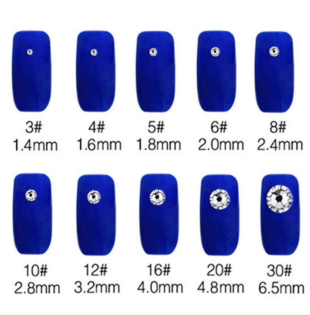 Rhinestones flat back gems round DIY decorative Nail Face and apparel accessories ss3-20 mix size(4320pcs crystal AB)
