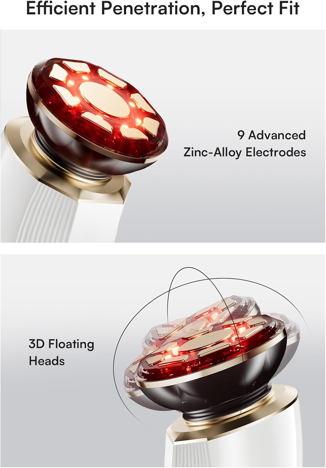 INIA 3-in-1 Red Light Therapy for Face and Neck Beauty Device for Puffiness & Skin Firming Skincare Tool