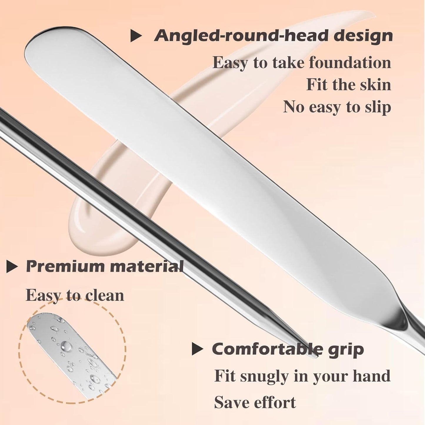 Picasso Makeup Spatula and Palette Set, Korean Makeup Spatula with Leather Cover, Stainless Steel Makeup Palette with Scraper Tool, Metal Foundation Palette for Cosmetic Pigment Blending๏ผSS๏ผ