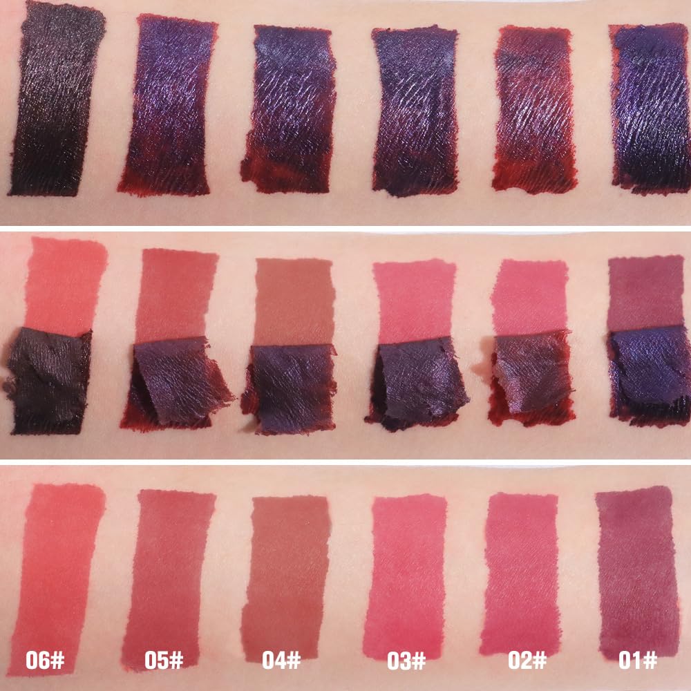 evpct Deep Mauve Red Peel Off Lip Stain Tints, Matte Liquid Lipstick Lip Stain Long Lasting Waterproof for Women, Non-stick Cup Lipstick Peel Off Highly Pigmented Not Faded Smudge-proof Easy to Apply