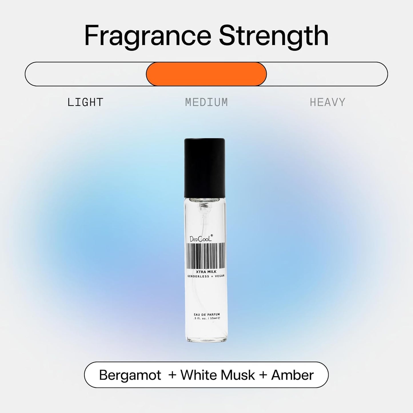 DedCool Eau de Parfum Roll On | Xtra Milk | Genderless Luxury Fragrance | Bergamot, White Musk & Amber | Non-Toxic, Vegan | Long-Lasting Perfume for Men & Women | Clean, Sophisticated Aroma | 15 mL