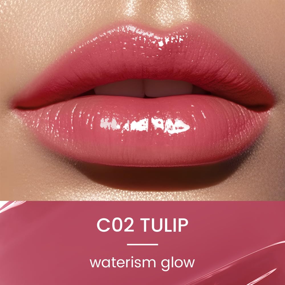 CATKIN Glossy Lip Balm Ultra Hydating Glow Lip Tinted Jelly Plump Melting Balm Shea Butter Repair Soothing For Dry Lips Dewy Finished 0.12 oz 2pcs Set 01