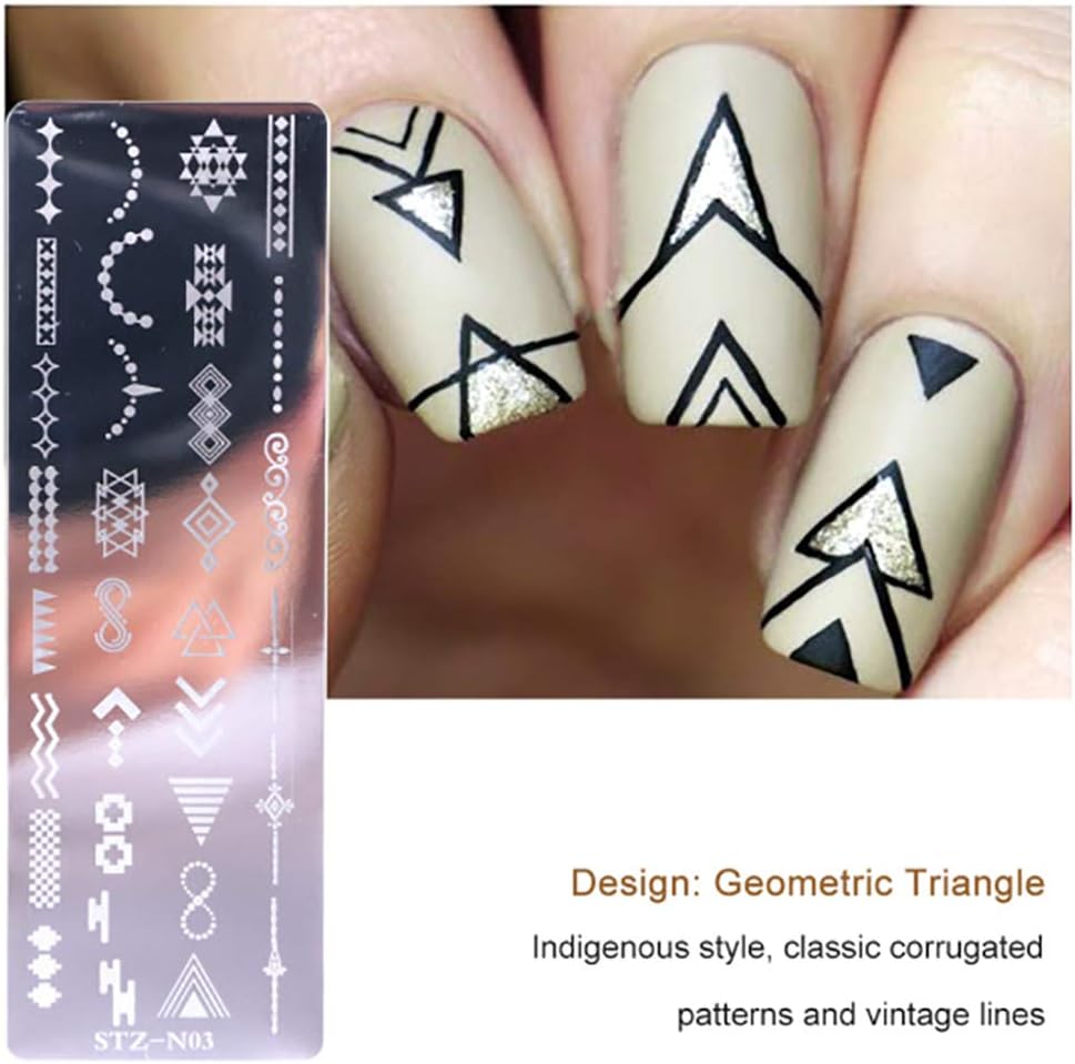 WOKOTO 6Pcs Nail Polish Stamping Plates Kit Flower Butterfly Rose Snowflake Image Templates Stamping Plates for Christmas Manicure DIY Tools