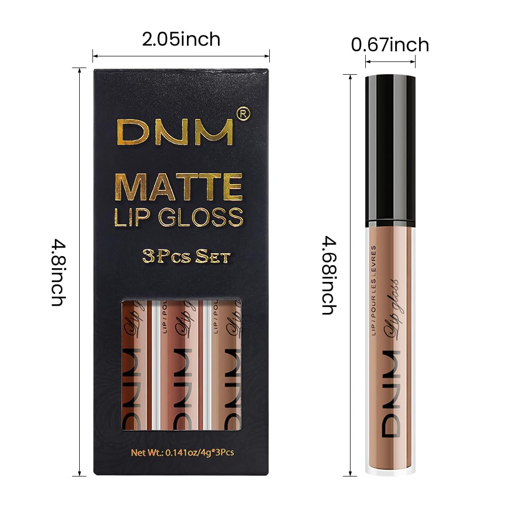 evpct 3Pcs Chocolate Red Brown Nude Matte Liquid Lipstick Lip Stain Sets for Women, Matte Lipstick Long Lasting Waterproof Permanent 24 Hours original, Magic Lip Sticks Pack for Halloween Daily Makeup