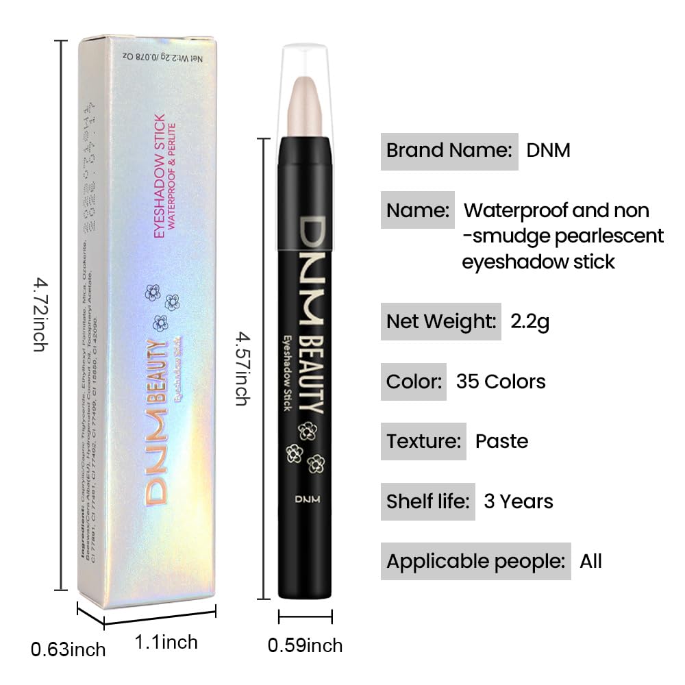 evpct Mocha Beige Shimmer Cream Eye Shadow Brightener Sticks Set for Eyes, Mocha Beige Shimmery Matte Pencil Eye shadow Applicator Stick Pen Palette Makeup Waterproof sombras en crema para ojos 14#