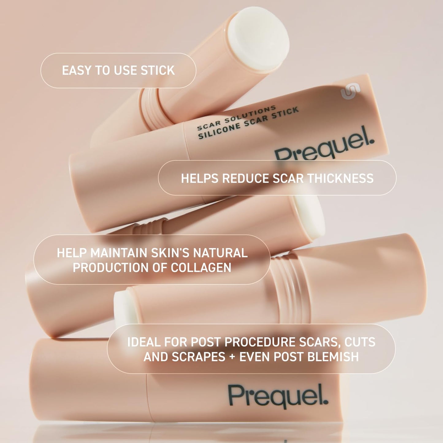 Skin Scar Solutions 60% Silicone Scar Stick. Thick Solid Velvety Film for Scars. Formula Infused with Centella Asiatica Extracts and Vitamin E. Soothing and Occlusive