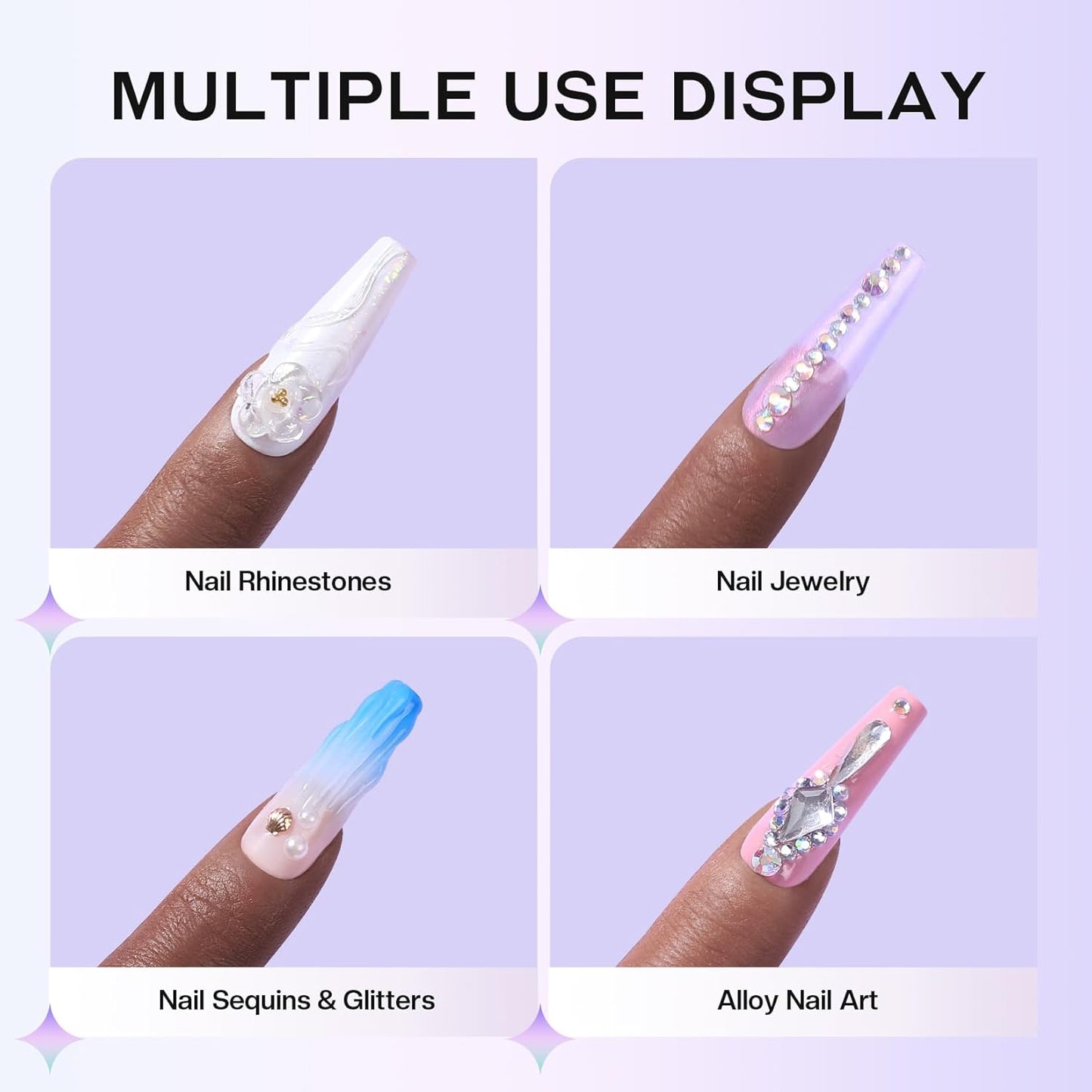 Nail Rhinestone Solid Glue: 30g Super Strong Gel for Nail Gems Charms No Wipe Clear Gel for 3D Nail Art DIY Nail Designs Nail Tech Must Supplies
