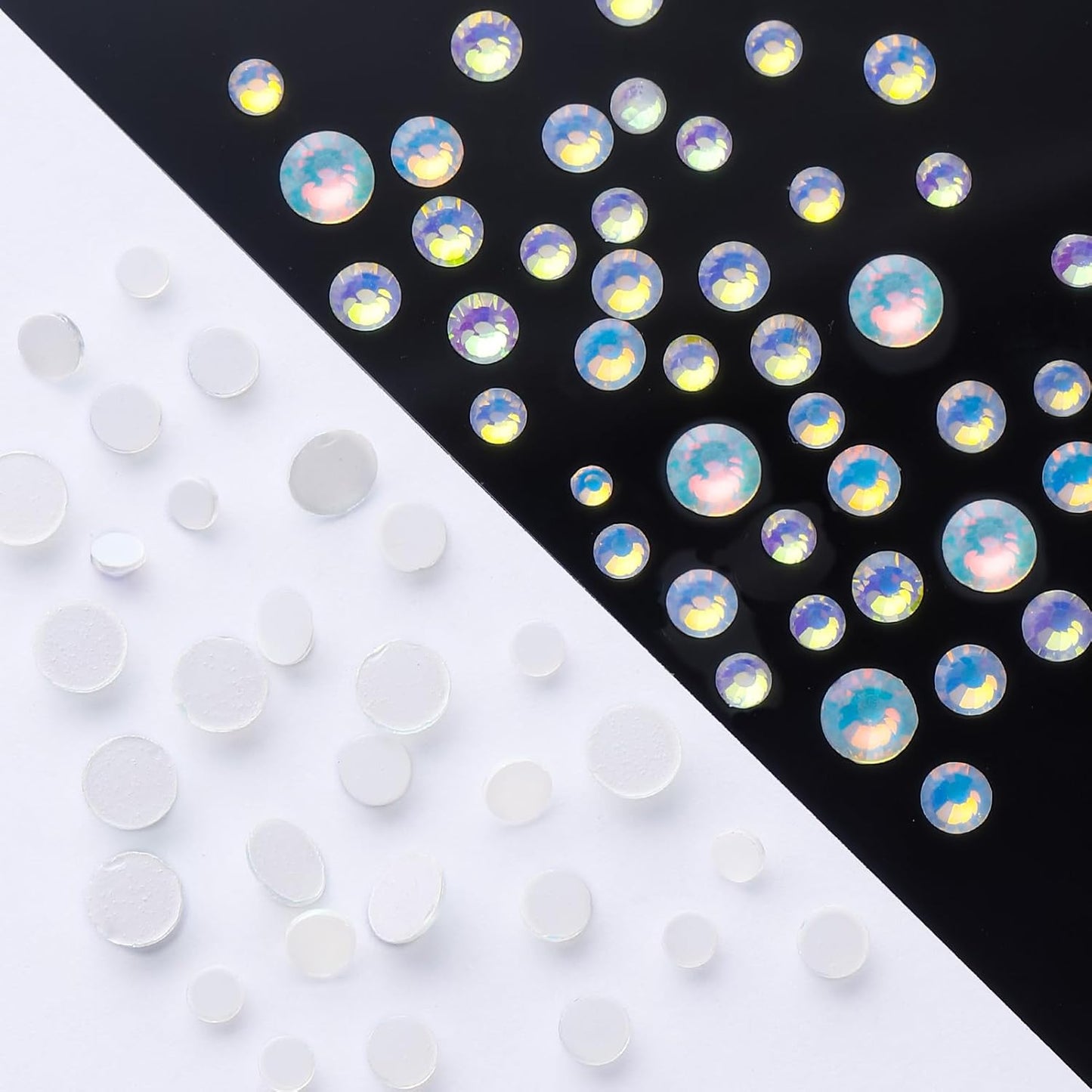 F White Flatback Rhinestones, Glass Rhinestones for Nail Art and Craft, Glue Fix, Loose Crystal Gemstones(F White, SS20, 1440pcs, 4.6-4.8mm)