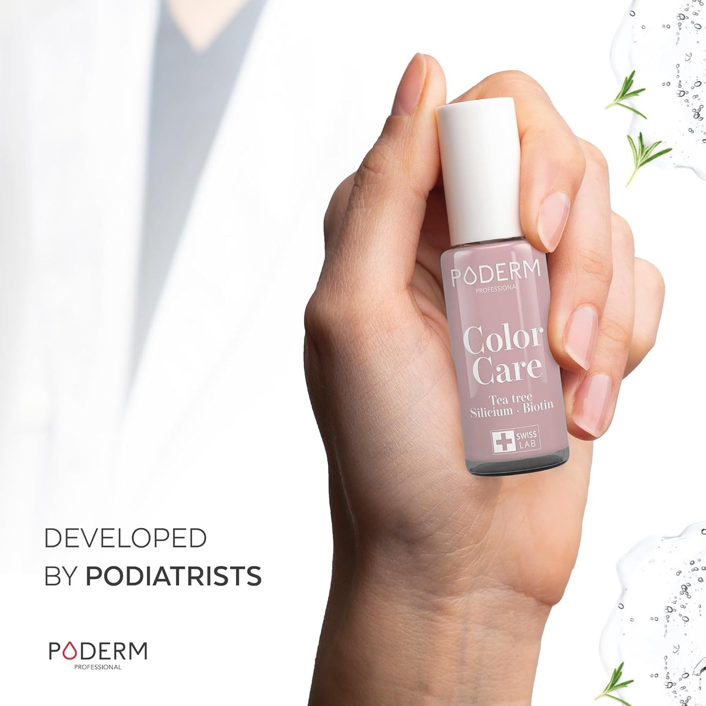 PODERM - Nail Polish โ Enriched with Tea Tree โ Improves nail appearance โ Ingredients Natural/Vegan - foot/hand - Swiss Made (Lavender)