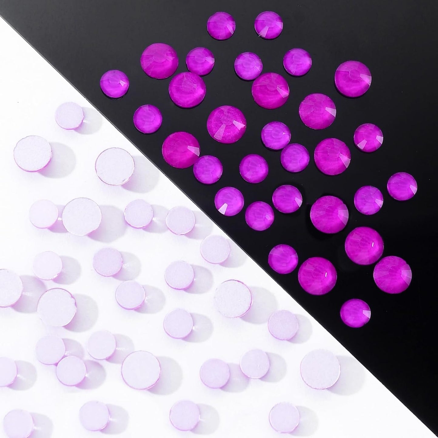 Neon Purple Flatback Rhinestones, Glass Rhinestones for Nail Art and Craft, Glue Fix, Loose Crystal Gemstones(Neon Purple, SS10, 1440pcs, 2.7-2.8mm)