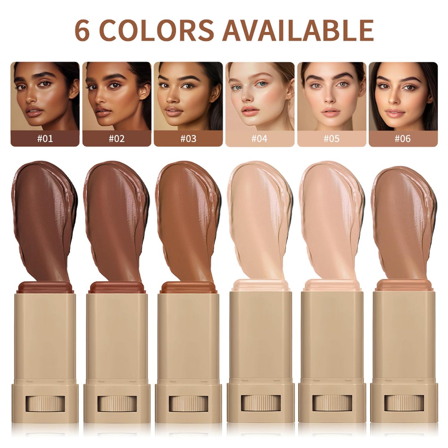 2PCS Foundation Stick Beauty Balm Serum Boosted Skin Tint, Solid Tinted Moisturizing Serum Contour Stick, Natural Fit, Moisturizing & Concealing Foundation Sticks (#01)