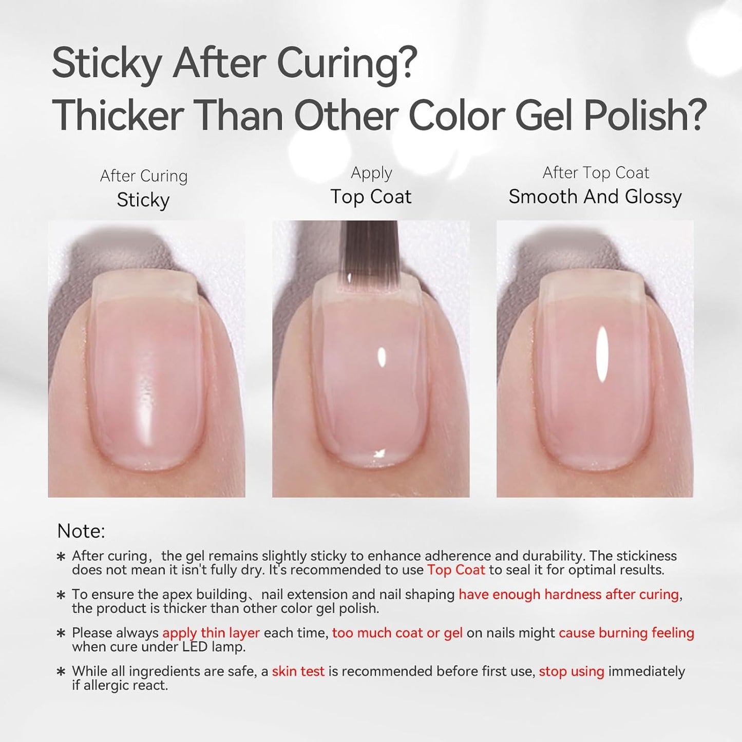 BORN PRETTY Builder Gel for Nails,8-in-1 Clear Builder Nail Gel for Nail Apex and Gel Extension Strengthener,Nail GLue Gel Hard Gel Base Rhinestone Nail Glue Gel in a Bottle 15ml