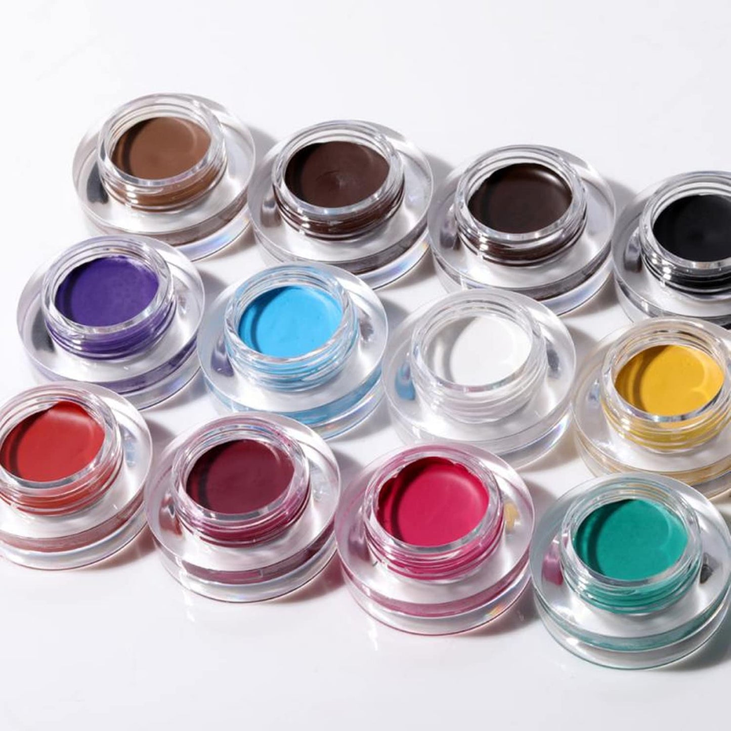 MAEPEOR 12 Colors Eyebrow Pomade Full-pigmented Long Lasting Waterproof Eyebrow Cream Gel Filling & Shaping Tinted Eyebrows Enhancers with Brush for Daily or Cosplay (11 Sky Blue)