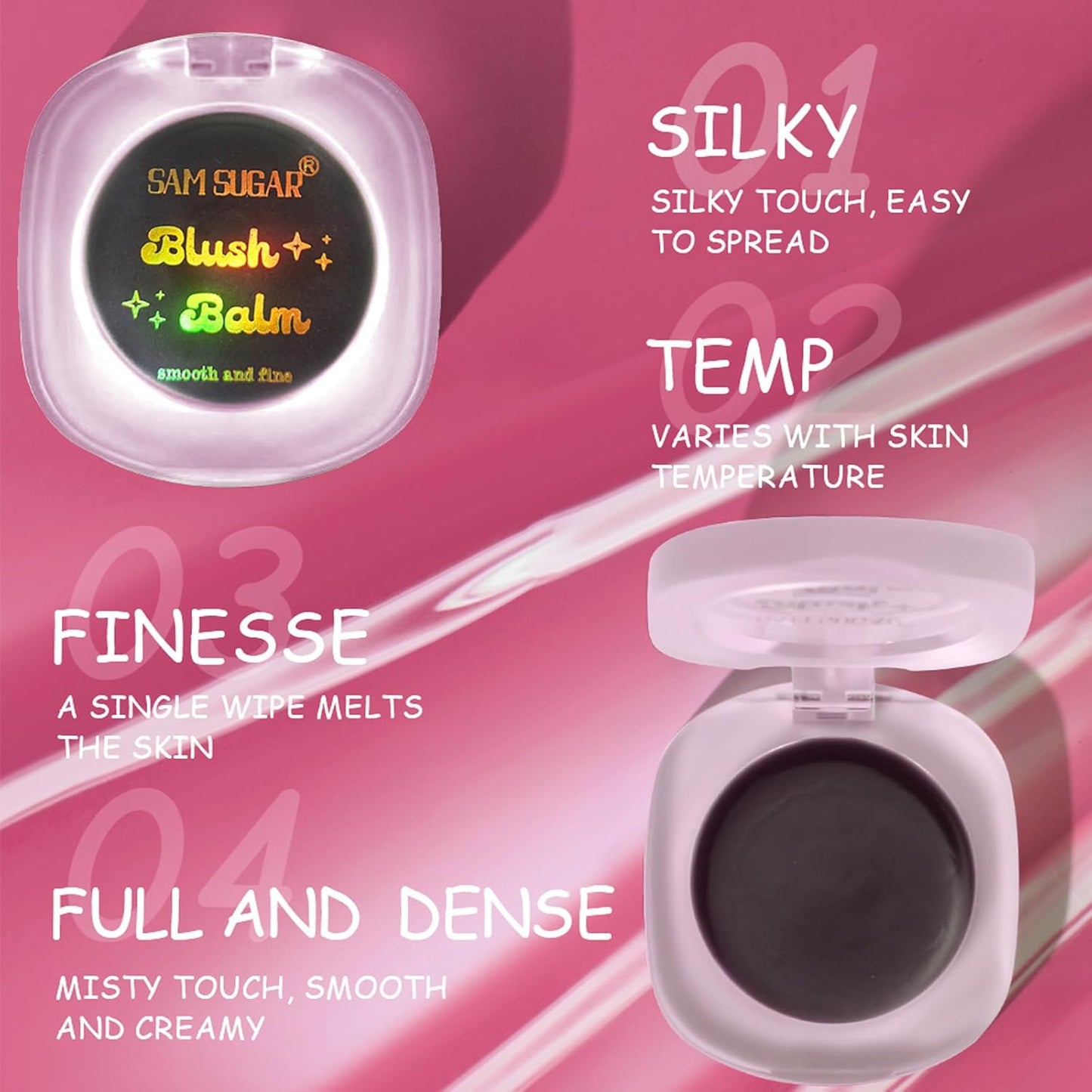 Cream Blush,Color Color Changing Tint,Magic Blush for Cheek & Lip Waterproof Multi-Use Lips and Cheek Tint,Moisturizing Lightweight, Makeup Blush (Pink, 1.62 oz)