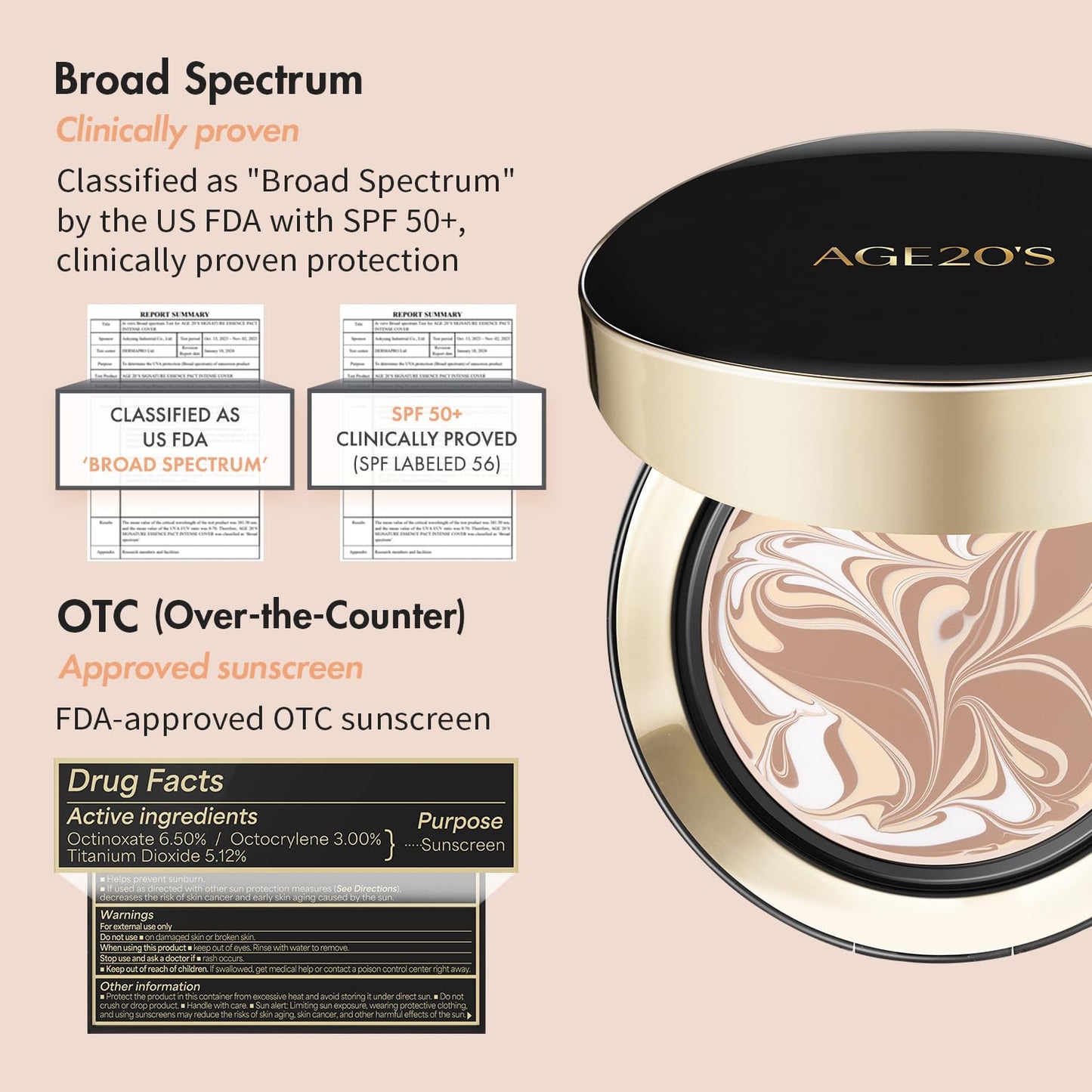 AGE20'S Signature Essence Pact SPF 50+ | Pack of 2 | 13 Ivory | Cream Foundation, Dewy Finish, Natural Coverage | Korean Cushion Foundation