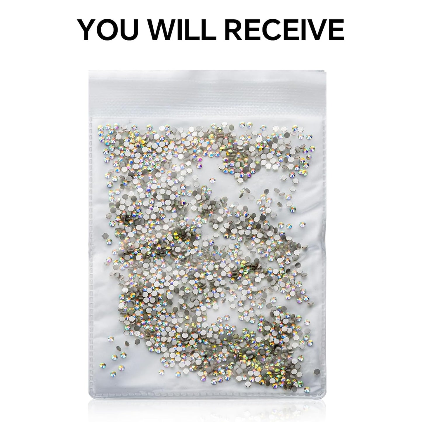 1440Pcs Crystal Ab Crystal Rhinestones,Glass Flatback Rhinestones Gemstones Small for Nail Face Makeup Art Crafts Clothes Decoration -(SS8,2.4mm,Crystal Ab)