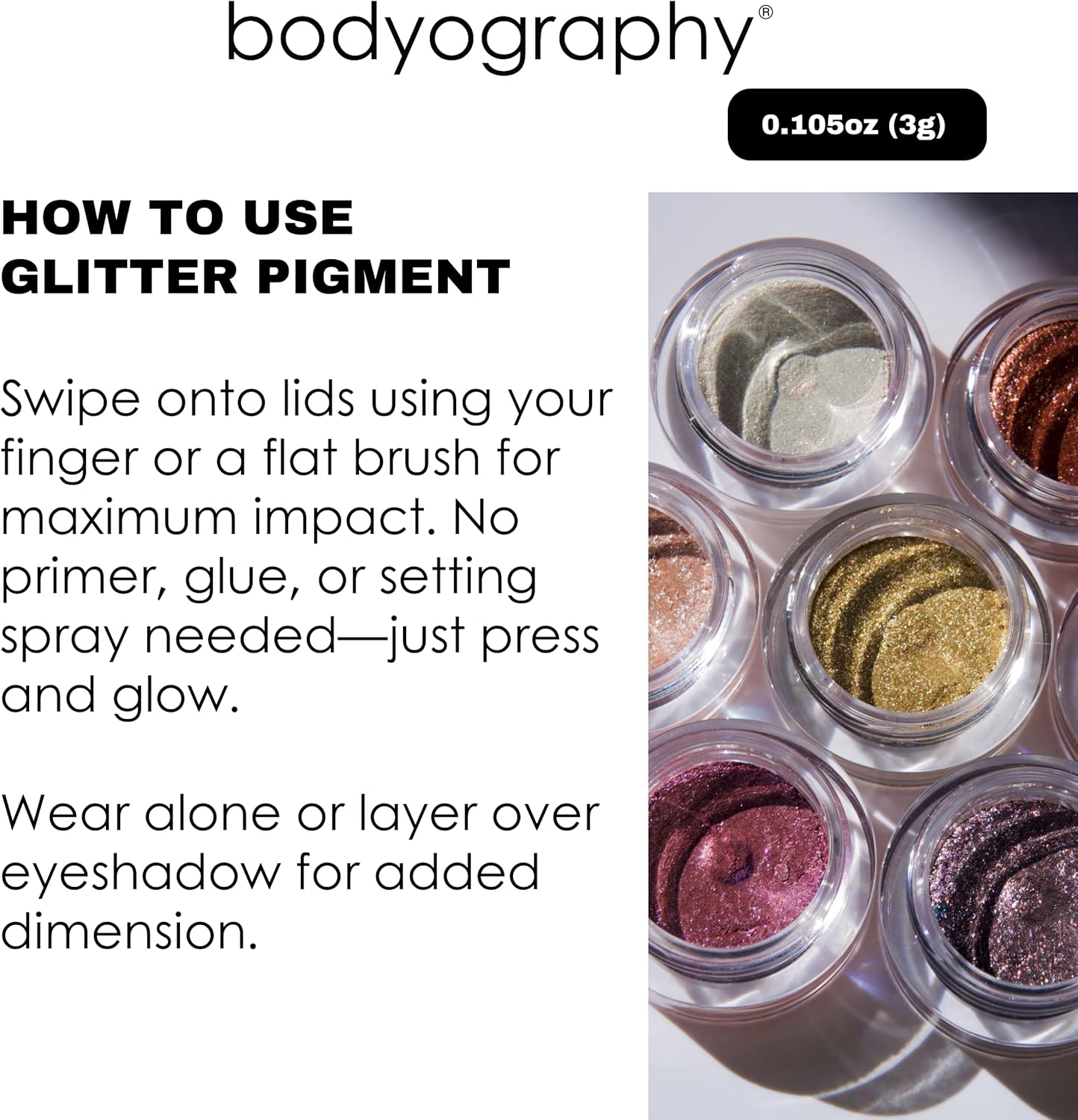 Bodyography Glitter Pigment Eyeshadow, No. 736 Spirit Quartz