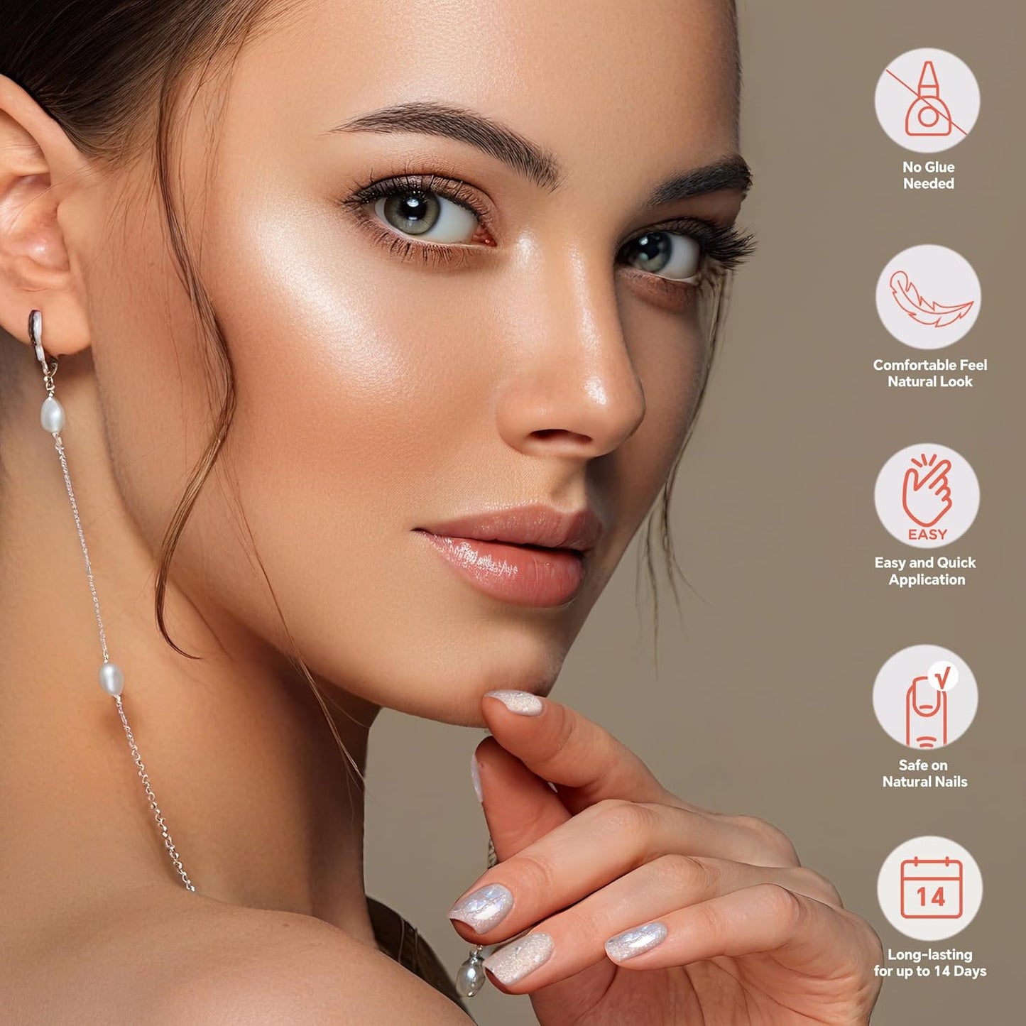 Semi Cured Gel Nail Strips-Salon Quality Semi-Cured Gel Press On Nails Stickers Quick DIY Nail Art Manicure Kits for Women at Home Works with Any UV/LED Lamps(Gilded Constellation๏ผ