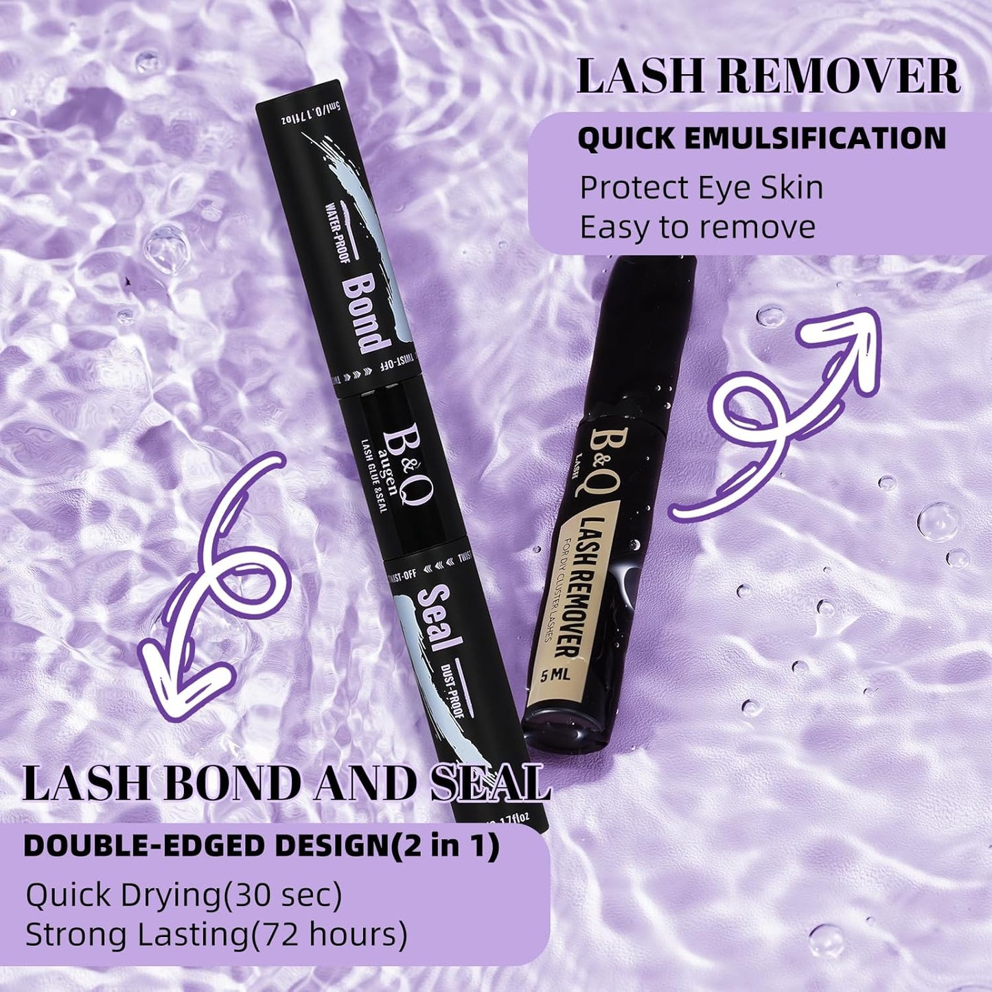 Lash Extension Kit B49 Eyelash Extension Kit B&Qaugen DIY Lash Extension Kit 156 PCS Lash Clusters 8-18mm Cluster Eyelash Extensions Kit with Lash Bond and Seal Lash Applicator Tool (Kit,B49)