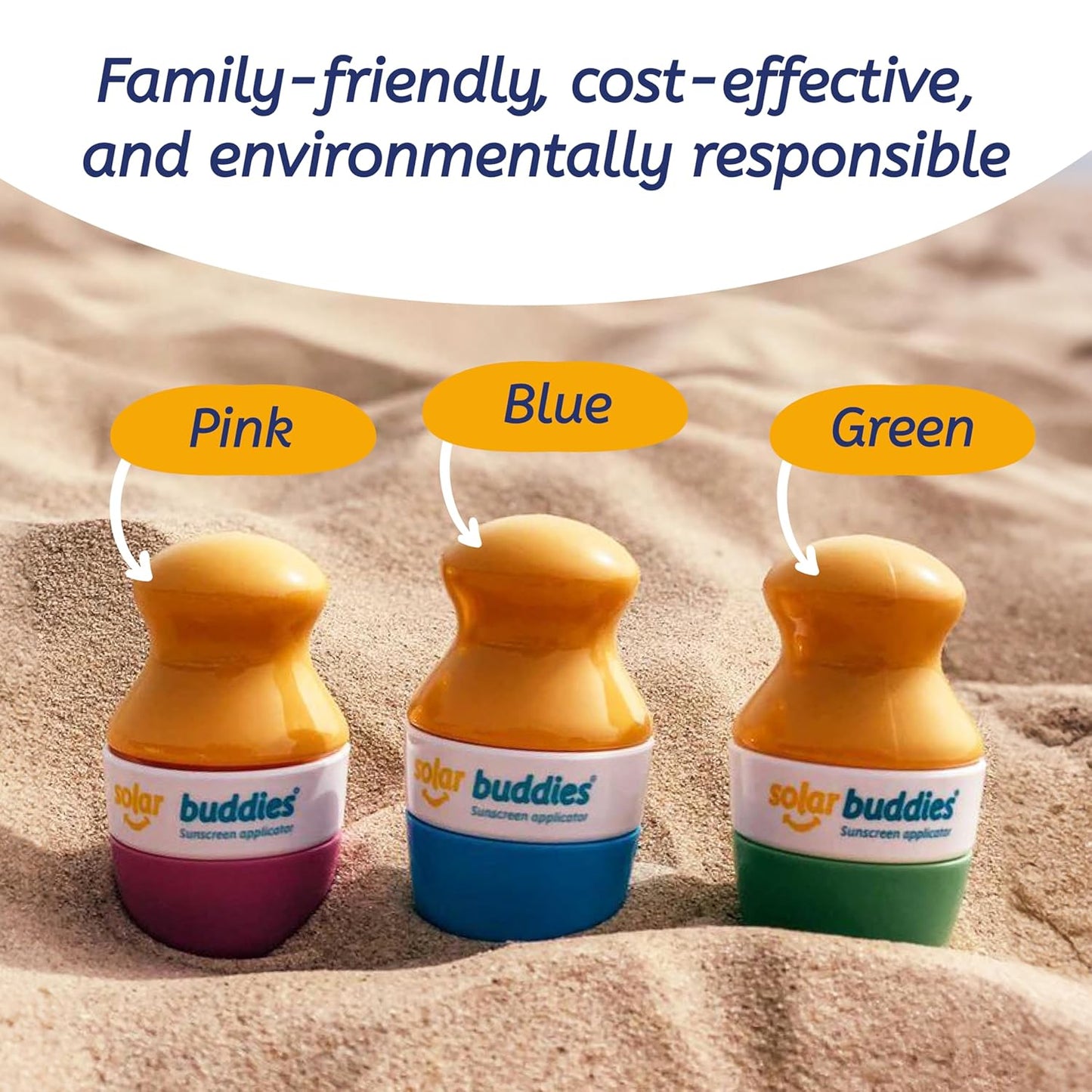 Solar Buddies Sunscreen Applicator - Single Black - Refillable Roll on Sponge Sunscreen, Suncream & Lotion Applicator For Kids, Adults & Families - Holds 3.4fl oz, Perfect Size for Travel