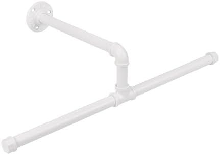 Industrial Pipe Clothes Rack Floating DIY Wall Mounted, Heavy Duty Rustic by Jeasor