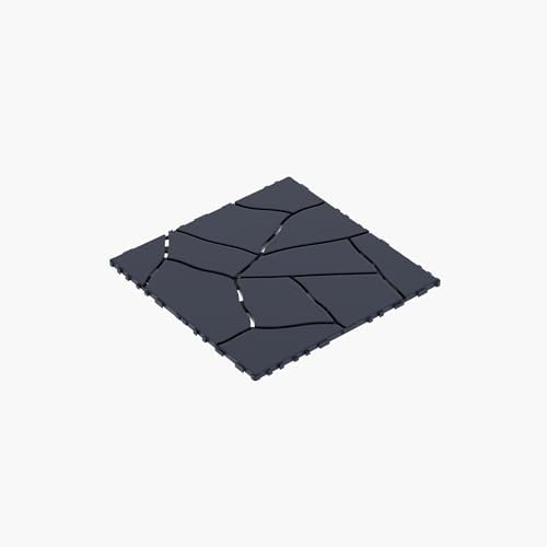 Stone Style 12" Patio Deck Tiles, DIY Module Interlocking Decking Tiles Floor by Unknown