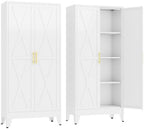 GAIOUS 61" Tall Kitchen Pantry Cabinet, Metal Storage Cabinet White Cupboard by GAIOUS