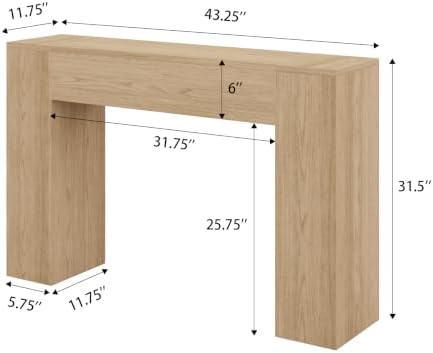 Epecoya 43 Inch Small Light Oak Console Table - Image 2
