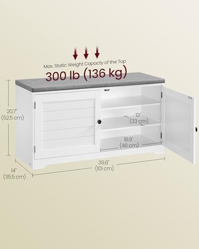VASAGLE 3-Tier Shoe Storage Bench - Image 3