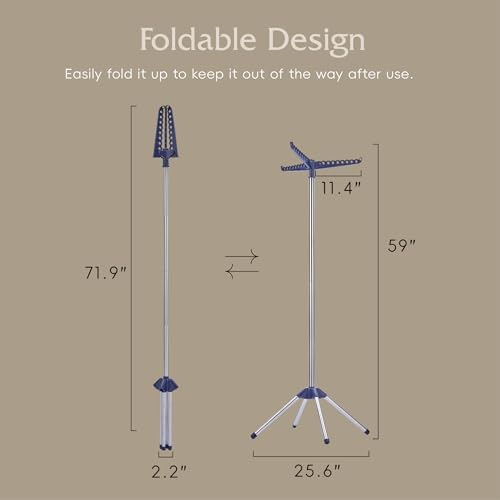 Beaudaily Clothes Drying Rack, Foldable Laundry Drying Rack, Indoor 59-Inch - Image 7
