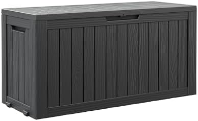 Outdoor Storage Box Waterproof, 82 Gallon Deck Box by WTFGO