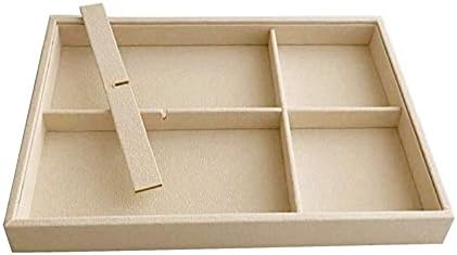 Beige Jewelry Organizer Tray 6 Compartment Medium, Stackable Display Tray - Image 3