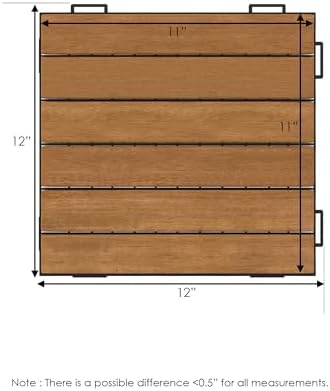 Furinno TIOMAN Hardwood Interlocking Deck Tiles, Light Wood - Image 3
