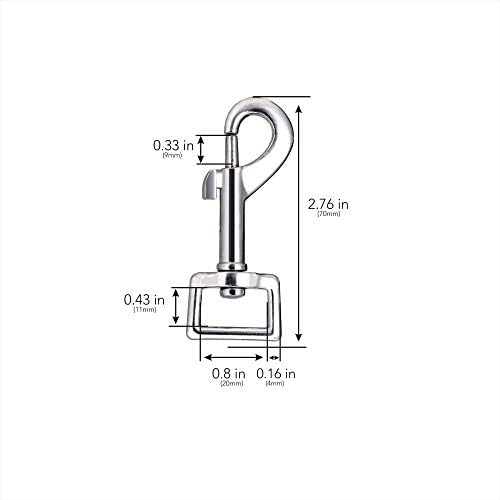 Swivel Snap Hooks, Lucky Goddness 10pcs Metal Heavy Duty Square Eye Clasp - Image 4