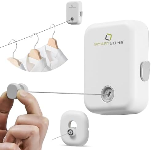 SmartSome Retractable Clothesline 14.3 FT Heavy Duty Wall Mounted Laundry by Smartsome