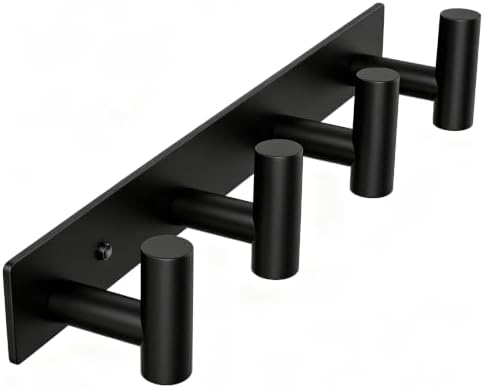 Wall Mounted Coat Rack-4 Hooks, Heavy Duty Stainless Steel Wall Hooks by VINHOLD