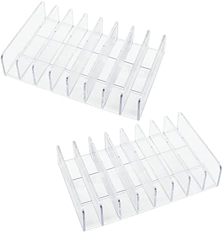 Clear Eyeshadow Makeup Organizer 2Pcs, 8Slot Acrylic Desk Organizer by Halyuhn