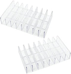 Clear Eyeshadow Makeup Organizer 2Pcs, 8Slot Acrylic Desk Organizer by Halyuhn