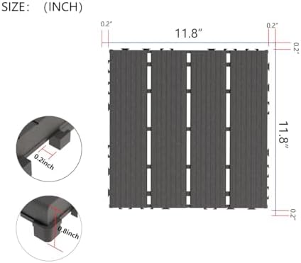 44-Pack Interlocking PP Deck Tiles, All-Weather Anti-Slip Patio Tiles - Image 2