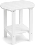 Adirondack Outdoor Side Table, 2-Tier HDPS Patio End Table by HADENVA