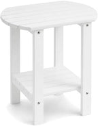 Adirondack Outdoor Side Table, 2-Tier HDPS Patio End Table by HADENVA