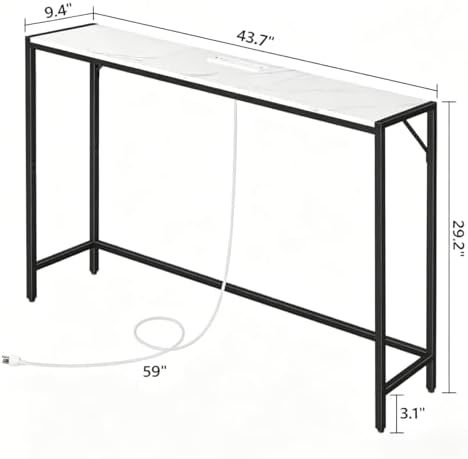 MAHANCRIS Console Table, Narrow Sofa Table Behind Couch, 43.7” Entrance Table - Image 3