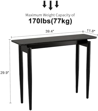 AQIMUELE Wood Console Table Black Entryway Table, Thin Console Table, Sofa - Image 2