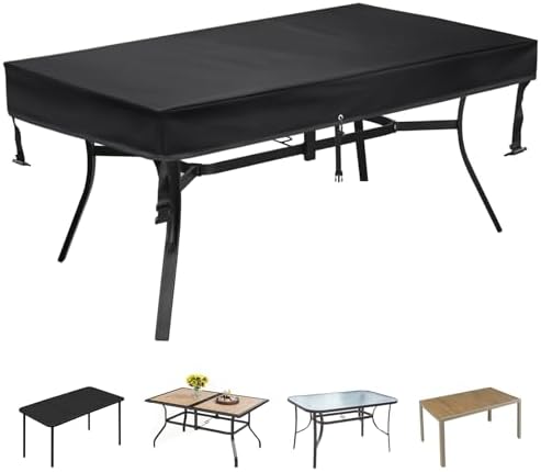 SUNICO Outdoor Table Covers Waterproof Rectangle 60x35x6in by Unknown