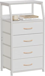 Furnulem Tall Nightstand with 4 Fabric Drawers, Small Dresser - Image 4
