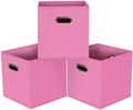 Black Foldable Storage Cubes Bins, Fabric Storage Box Cubes Organizer Baskets by HEAYEEG